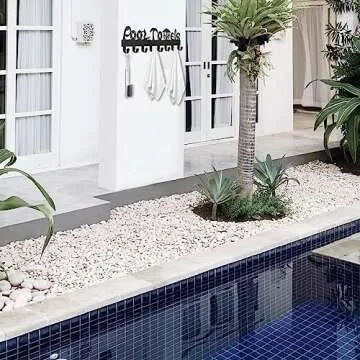 Kuhome Pool Towel Rack Outdoor Pool Towel Storage Hooks Wall Mount Towel Holder for Pool Area Outside Towel Organizer for Pool Decor Metal Towel Hanger Pool Accessories Matte Black