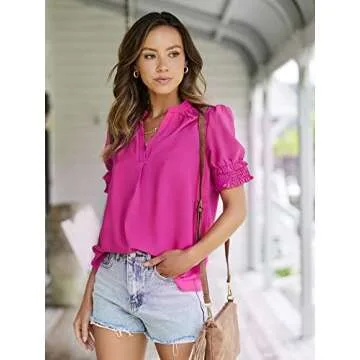 Stylish Angashion Women’s Summer Casual V Neck Top