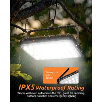 Eventek LED Camping Lantern Rechargeable 4000LM, 20000mAh Portable Camping Lights up to 144 Hours & 4 Light Modes, IPX5 Waterproof Camping Essentials for Power Outages, Emergency, Tent, Outdoor