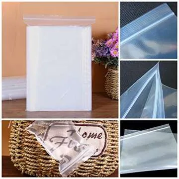 HomeDo 25 Count Compression Travel Space Saver Storage Bags, Resealable Poly Bags, Reclosable Plastic Zip Bags, Reusable Packing Sacks, 14" x 18", 4.7 Mil Thick