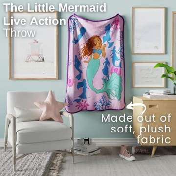 Little Mermaid Plush Throw for Kids - Soft and Colorful Blanket