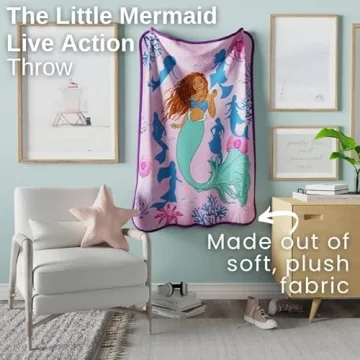 Little Mermaid Plush Throw for Kids - Soft and Colorful Blanket
