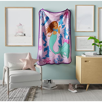Little Mermaid Plush Throw for Kids - Soft and Colorful Blanket