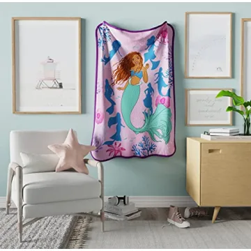 Little Mermaid Plush Throw for Kids - Soft and Colorful Blanket