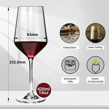 S SALIENT Hand-Blown Crystal Wine Glass Set of 6