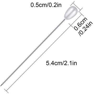 Corsage Boutonniere Pins Teardrop Pearl Head Pins Wedding Bouquet White Straight Head for DIY Crafts Jewelry Making Sewing Wedding Flower Decorations(100 Pieces with 1 Box)