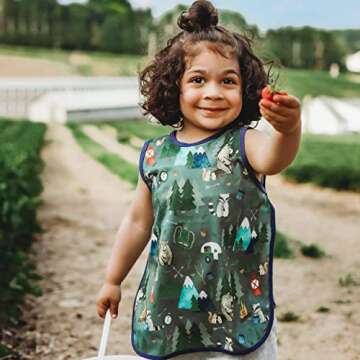 BapronBaby Camping Bears Bib - Safe No-Tie Baby Bib