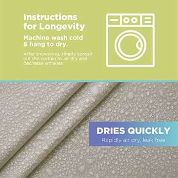 Bean Products Cotton Stall Shower Curtain (Natural), [36" x 74"] | All Natural Materials | Works with Tub, Bath and Stall Showers