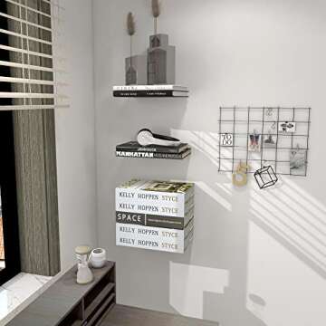 STORAGE MANIAC Invisible Floating Bookshelves Wall Mounted, Heavy-Duty Book Organizers, Iron Wall Mo...