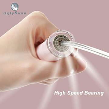 UglySwan Cordless Jump Rope for Women, 9.85ft Adjustable Jump Rope for Fitness, Tangle Free Skipping Rope for Women Exercise, Pink