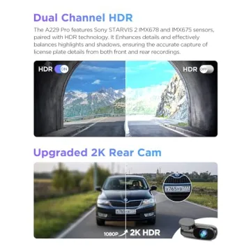 VIOFO A229 Pro 4K HDR Dual Dash Cam with Voice Control