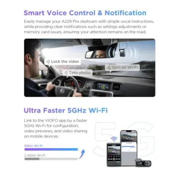 VIOFO A229 Pro 4K HDR Dual Dash Cam with Voice Control