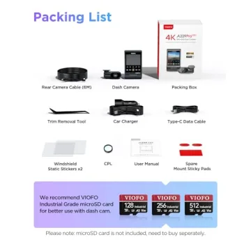 VIOFO A229 Pro 4K HDR Dual Dash Cam with Voice Control