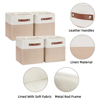 HNZIGE Foldable Storage Cubes Set of 4 for Organizing