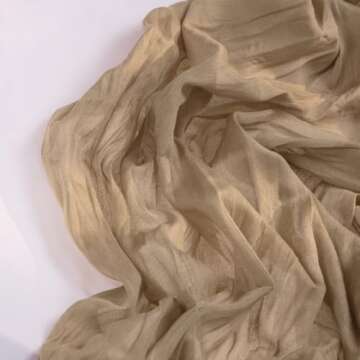 DeZerlor Nude Cheesecloth Table Runner Boho Sheer Gauze Table Runner 120 Inches Long Spring Coffee Table Decorations for Nude Bridal Baby Shower Wedding Easter Tea Party Decor