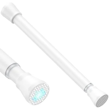 Adjustable Tension Rod 18-28 Inch for Small Windows, No Drill, White