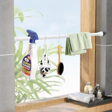 Adjustable White Tension Rod for Small Spaces 18-28 Inches