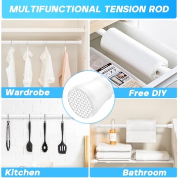 Adjustable White Tension Rod for Small Spaces 18-28 Inches