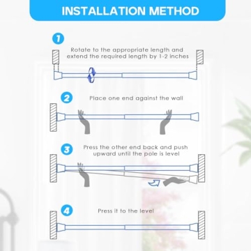 Adjustable White Tension Rod for Small Spaces 18-28 Inches