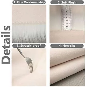 Qiodo Small Product Photo Background & Luxury Photo Props, 12 Inches Small Square Faux Fur Sheepskin Cushion Fluffy Area Rug, Great for Tabletop Photography, Jewelry, Nail Art, Home Decor (White)