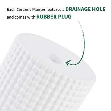 POTEY White Ceramic Planter Pot for Stylish Home Decor