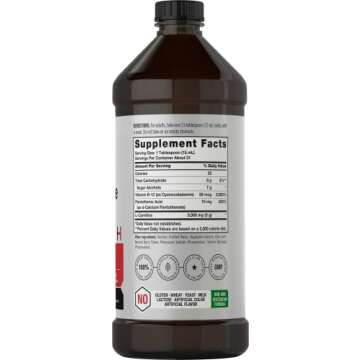 Horbäach L-Carnitine Liquid 16 oz | 3000 mg | Berry Flavor | Vegetarian Formula | Non-GMO, Gluten F...