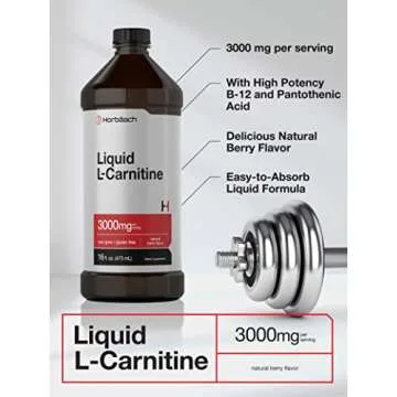 Horbäach Liquid L-Carnitine 16 oz | 3000 mg Berry Flavor