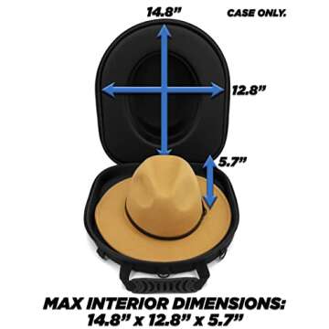 CASEMATIX Hat Case for Fedora, Panama, Bowler Hats and More - Hard Shell Hat Travel Case with Carry ...