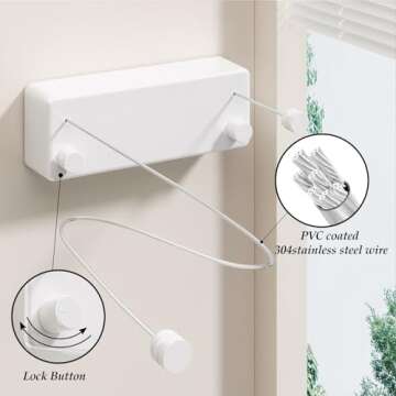 Danpoo Retractable Clothesline for Indoor & Outdoor Use