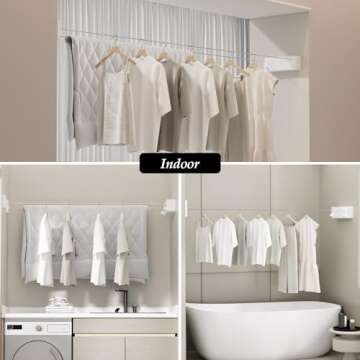 Danpoo Retractable Clothesline for Indoor & Outdoor Use
