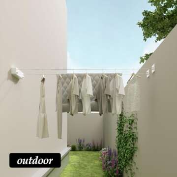 Danpoo Retractable Clothesline for Indoor & Outdoor Use