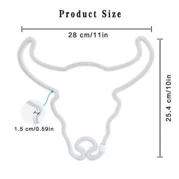 ENSHUI Cow Neon Sign for Home Decor USB/Battery LED