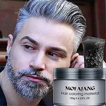 Temporary Silver Gray Hair Spray Color, Luxury Coloring Mud Grey Hair Dye Wax,Washable Treatment Hair Color Wax with All Day Hold works on white hair/non-pigmented hair for Party, Cosplay (1, Gray)