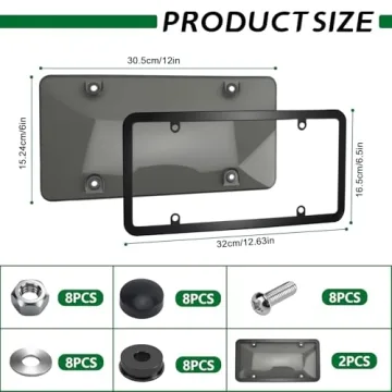 2 Pcs Clear License Plate Covers & Frames - Durable, Rust-Proof Protection for Standard US Plates