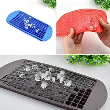 YD YD XINHUA 160 Grids Ice Cube Trays Mini Tiny Silicone Ice Cube Trays and Candy Grids Small Ice Maker Tiny Ice Cube Trays Chocolate Mold Mould Maker Molds for Kitchen Bar Party Drinks (3-Pack)