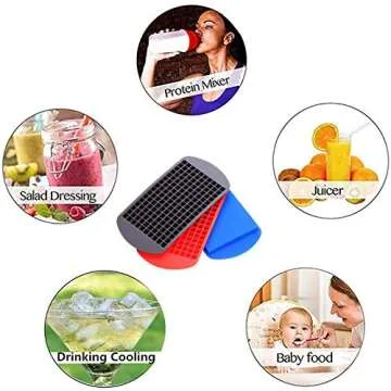 YD YD XINHUA 160 Grids Ice Cube Trays Mini Tiny Silicone Ice Cube Trays and Candy Grids Small Ice Maker Tiny Ice Cube Trays Chocolate Mold Mould Maker Molds for Kitchen Bar Party Drinks (3-Pack)