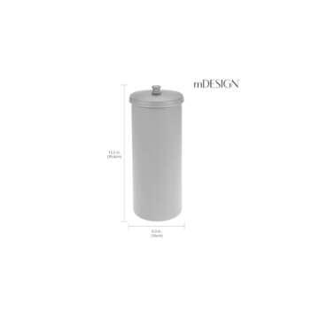 mDesign Free Standing Toilet Roll Holder - Plastic Toilet Roll Holder Stand for The Bathroom - Toilet Roll Storage, Elegantly Solved with Space for 3 Rolls - Grey