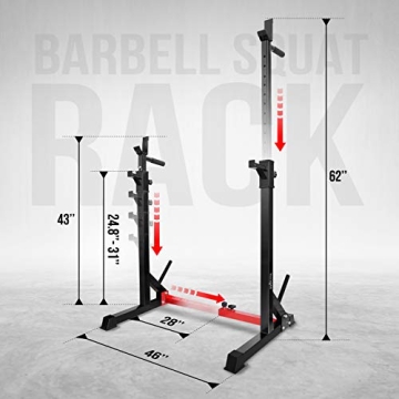 Yes4All Adjustable Barbell Multi-Function Squat Rack