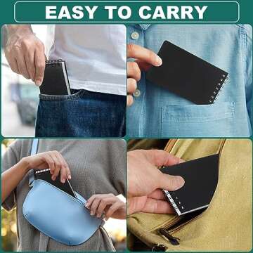 Qilery 12 Pcs Waterproof Notebook Graph Paper 3 x 5 All Weather Pocket Notepads Police Notepad Spiral Notebook Steno Pads Memo Grid Lines Pads Journal for Office (Black)