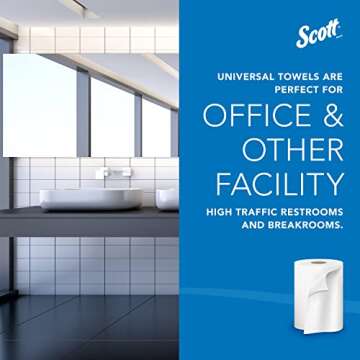 Scott® Essential Universal High-Capacity Hard Roll Paper Towels, Bulk (01000), 1.5" Core, with Absorbency Pockets, White (1,000'/Roll, 12 Rolls/Case, 12,000'/Case)