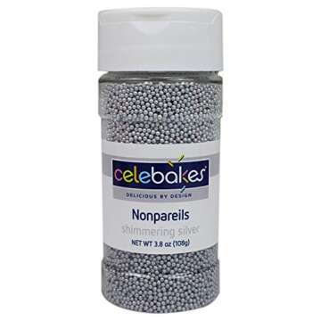 Celebakes by CK Products Shimmering Silver Nonpareils, 3.8 oz.
