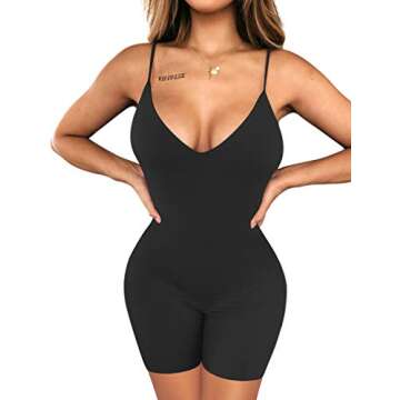 LAGSHIAN Women Sexy Black Bodycon Jumpsuit for Clubs