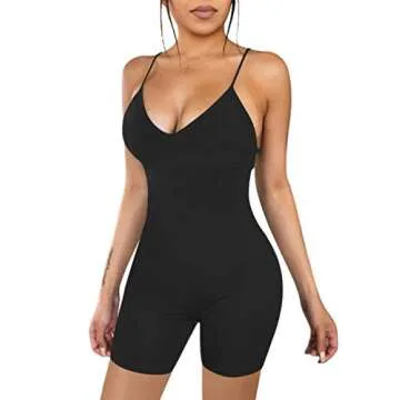 LAGSHIAN Women Sexy Black Bodycon Jumpsuit for Clubs