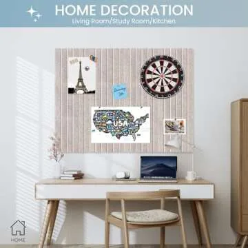 Large Cork Bulletin Board Alternative 36"x24", 6 Pack Felt CorkBoard Tiles for Office Wall with 50 Pushpins, Wall-Friendly Pin Board for Office Home School, Decorative & Noise Reduction, Beige