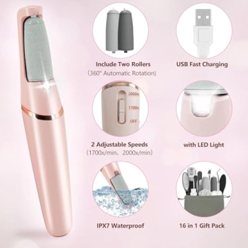 Electric Pedicure Tool Set with Rechargeable Foot Care