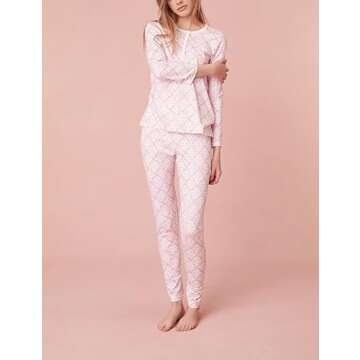 Yiulangde Women Monkey Pajamas Preppy Pjs Cute 2 Piece Floral Pj Pants Set Y2k Button up Long Sleeve Lounge Pajamas Shirt Set