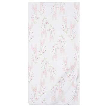Gerber Girls Newborn Infant Baby Toddler Nursery 100% Cotton Flannel Receiving Swaddle Blanket, Mommy & Me Giraffe Pink, Pack of 5