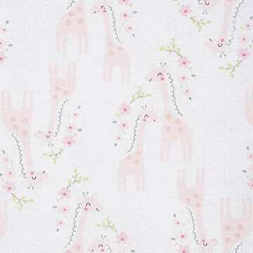 Gerber Girls Newborn Infant Baby Toddler Nursery 100% Cotton Flannel Receiving Swaddle Blanket, Mommy & Me Giraffe Pink, Pack of 5