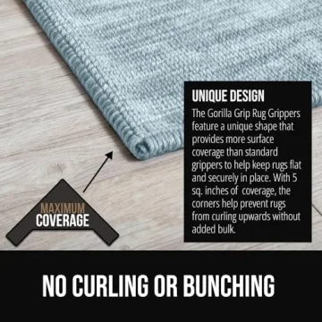 GORILLA GRIP Extra Wide Dual Sided Rug Gripper Pads - 4 Pack