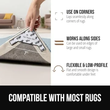 GORILLA GRIP Extra Wide Dual Sided Rug Gripper Pads - 4 Pack